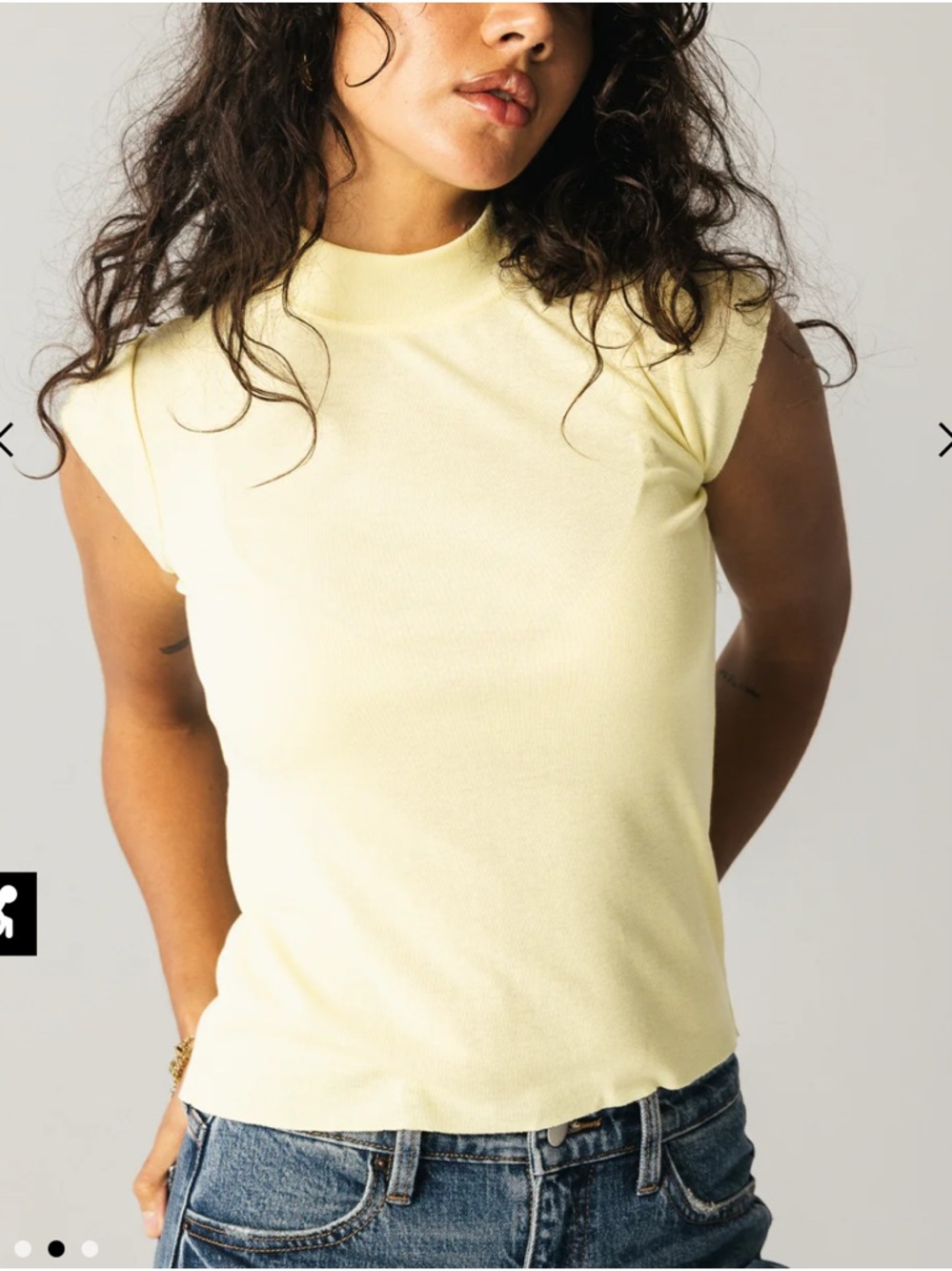 bohme Sunny  Mock Neck Cap Sleeve Tank
